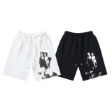 Summer new OW trendy Virgin Mary print casual loose shorts, unisex five-point pants