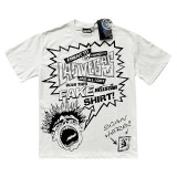 Cross-border American streetwear brand Hell Star washed vintage letter print loose-fitting youth short-sleeve street T-shirt, unisex