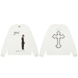 Saint Michael European and American trendy street rock vintage washed distressed digital print long-sleeve T-shirt for men