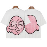 American trendy high street hip-hop Billionaire cartoon abstract pattern printed casual round-neck short-sleeve T-shirt for men and women