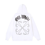High-quality OFF American streetwear brand heavyweight Angel Caravaggio pure cotton arrow print hoodie OW sweatshirt for men and women