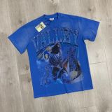 High-end American hip-hop couple's T-shirt, heavy-duty washed and distressed, West Coast rap short-sleeve, trendy basic style