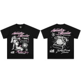 25ss cross-border foreign trade HELLSTAR American style trendy brand high street hip-hop loose casual short-sleeve T-shirt unisex