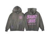 American retro SAINT MICHAEL ICON trendy brand short-sleeve distressed hoodie for men and women, casual vintage sweatshirt