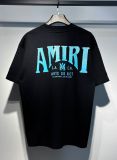 Summer new short-sleeve AM1R1 ICON letter print loose t-shirt, men's trendy casual half-sleeve top, women's