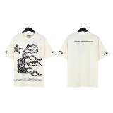 New cross-border HELL trendy high-quality vintage distressed T-shirt, loose fit printed short-sleeve T-shirt, unisex style for couples
