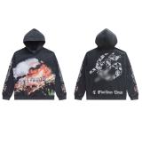 25ss American streetwear brand GOD high street rock band washed vintage streetwear hoodie sweatshirt top for men