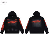 [Hell Series] Trendy High Street Hell Star Distressed Worker Head Print Casual Hoodie