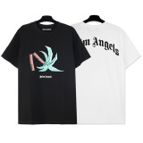 Cross-border European and American trendy brand Palm Angels short-sleeve loose T-shirt with shark tail and letter print, unisex.