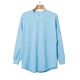 Wholesale authentic PA trendy brand long-sleeve T-shirt with palm tree design, large logo on the back, batwing sleeves, and oversized drop-shoulder top
