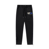 Trapstar's new rainbow gradient letter tiger head embroidery unisex hooded sports sweatshirt and jogger pants set