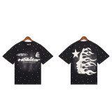 American trendy INS-style Hell Star retro print summer street fashion loose casual shorts and short-sleeve T-shirt for men and women