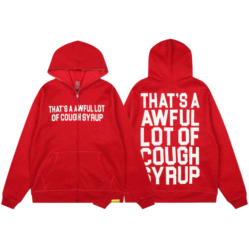 Foreign Trade THAT'S A AWFUL LOT OF COUGH SYRUP Rhinestone-embellished unisex cardigan hoodie