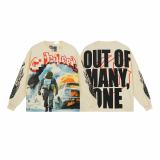 New foreign trade fashion God-speed skull rock band street style pure cotton loose long-sleeve T-shirt unisex