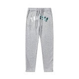Trapstar's new rainbow gradient letter tiger head embroidery unisex hooded sports sweatshirt and jogger pants set