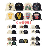 25ss Summer New Godspeed American Style Trendy Rock Street Hip-Hop Vintage Washed Printed Short Sleeve
