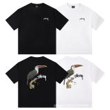 Cross-border European and American foreign trade S-letter printed cartoon series street casual loose-fitting unisex short-sleeve shirt