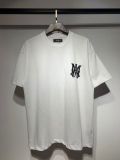 Summer new short-sleeve AM1R1 ICON letter print loose t-shirt, men's trendy casual half-sleeve top, women's