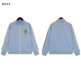 Cross-border American fashion brand Saint towel embroidered logo stand-up collar jacket and high street casual pants set for men and women