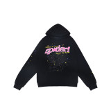 25ss cross-border foreign trade Sp555der American-style trendy brand foam letter full rhinestone hoodie sweatshirt and pants for men and women