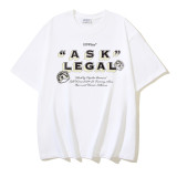 American streetwear brand OFF OW arrow graffiti print heavy-duty street style summer short-sleeve high street casual T-shirt for men and women