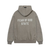 Cross-border autumn and winter new FOG ESSENTIALS letter print men's loose zip-up hooded sweatshirt women's hoodie