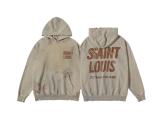 American retro SAINT MICHAEL ICON trendy brand distressed portrait hoodie for men and women, casual sweatshirt