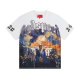 Cross-border foreign trade American fashion high street skull rock band washed casual loose short-sleeve t-shirt for men and women