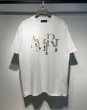 American-style trendy niche high street men's and women's AM1R1 ICON digital print casual round-neck short-sleeve retro loose-fit T-shirt