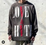 Hip-hop SAINT MICHAEL ICON new vintage graffiti loose-fit round-neck long-sleeve T-shirt for men and women