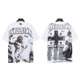 25ss American trendy high street Hellstar heavy washed distressed loose vintage short-sleeve T-shirt unisex fashion brand