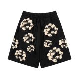 Cross-border pure cotton short-sleeve D.T 3D foam cotton blossom print graffiti unisex casual loose T-shirt