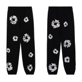 Cross-border trendy brand cotton flower rhinestone floral long-sleeve casual hoodie for men and women, new zip-up sweatshirt for men and women.