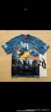 Cross-border American style new trendy brand retro distressed print street casual loose short-sleeve t-shirt, same style for couples