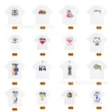 American trendy brand STU short-sleeve t-shirt in white with printed designs, casual style for couples, unisex