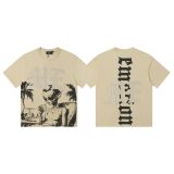 26ss Cross-Border Foreign Trade Mixed Emotion American Fashion Brand New Short-Sleeve Angel Rhinestone Loose T-Shirt for Men