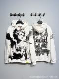 Cross-border American style new English letter print autumn and winter high street trendy loose casual unisex pure cotton hooded sweatshirt