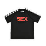 25ss Cross-Border Foreign Trade Sp555der American Trend High Street Rhinestone Foam Print Loose Fit Unisex Short Sleeve T-Shirt