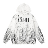 25ss cross-border foreign trade high-quality AMI American streetwear brand loose-fit printed hooded unisex sweatshirt wholesale