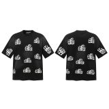 New cross-border HELL trendy high-quality vintage distressed T-shirt, loose fit printed short-sleeve T-shirt, unisex style for couples