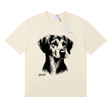 25ss cross-border European and American trendy brand RHUDE character, coconut tree, and letter print American style short-sleeve T-shirt, unisex