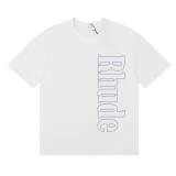 25ss cross-border European and American trendy brand RHUDE character, coconut tree, and letter print American style short-sleeve T-shirt, unisex