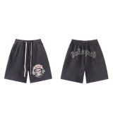 25ss Summer New Godspeed American Style Trendy Rock Street Hip-Hop Vintage Washed Printed Shorts