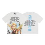 MIXED EMOTION American Fashion High Street Retro Loose Rhinestone Summer Pure Cotton Short Sleeve T-Shirt Unisex