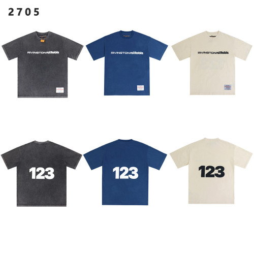 26ss Cross-Border Foreign Trade RRR123 CVA American Style Trendy Streetwear Vintage Washed Loose Short-Sleeve T-Shirt for Men
