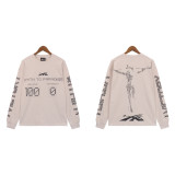 [Hell Series] Trendy High Street Hell Star Distressed Worker Head Print Casual Hoodie