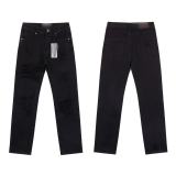 Cross-border foreign trade godspeed American fashion high street rock band washed vintage embroidered men's denim flared pants