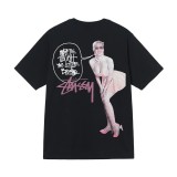 6STU New T-Shirt for Men and Women, Short Sleeve T-Shirt with Cow Print, Loose Fit, 230g, Summer Tee
