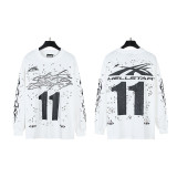 Hellstar trendy high street vintage washed distressed printed street rock sweatshirt long-sleeve T-shirt for men and women