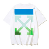 American streetwear brand OFF OW arrow graffiti print heavy-duty street style summer short-sleeve high street casual T-shirt for men and women